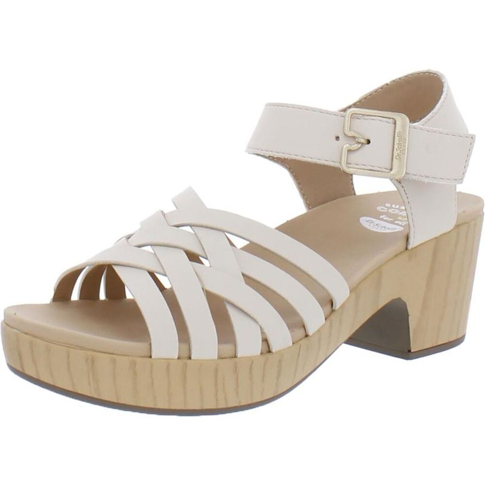 Dr. Scholl's Cream Strappy Platform Sandals
